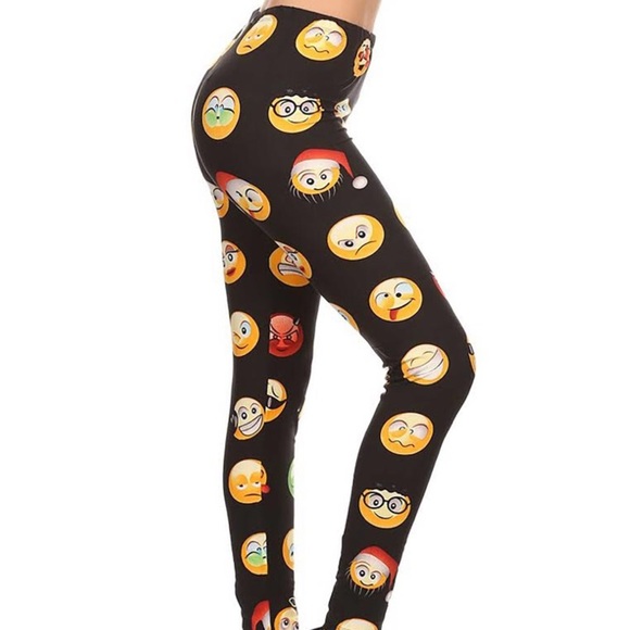 Always Pants - Extra Soft Christmas emoji leggings sle1672